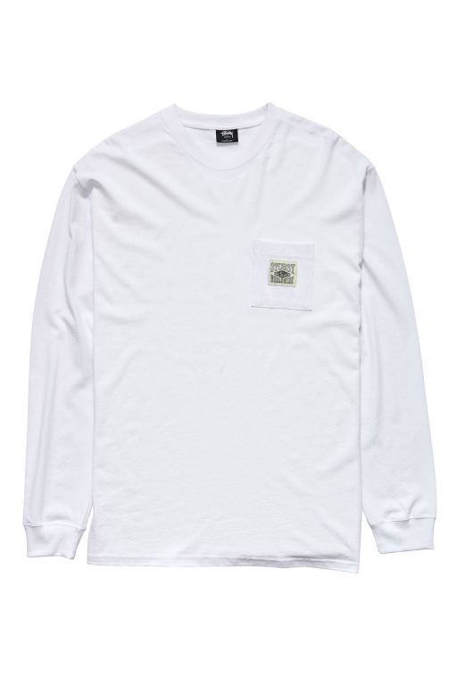 Stussy Mens Worldwide Long Sleeve T Shirt White - GPVSH5981